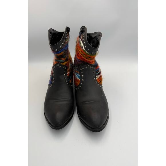 Roper Black Multicolor Woven Studded Booties 8 - Picture 7 of 9